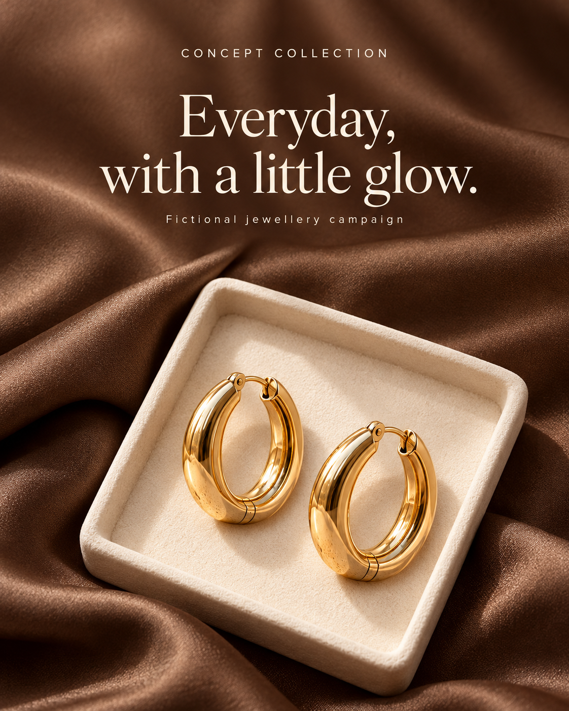 Jewellery creative concept on a satin background